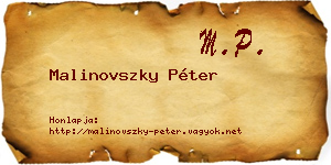 Malinovszky Péter névjegykártya