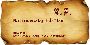 Malinovszky Péter névjegykártya